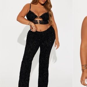 Black Patterned Lace Top